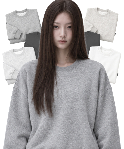 페이더먼트 기획_500g 헤비웨이트 오버핏 맨투맨 후드(블랙,그레이,아이,오트베이지,화이트그레이)