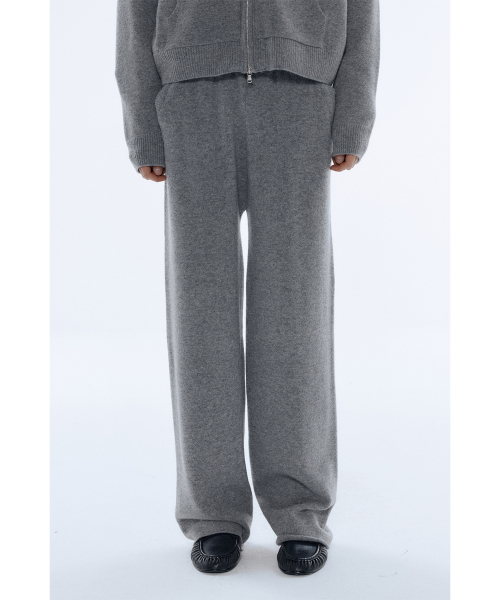 Wool Knit String Pants - Grey — Main product photo
