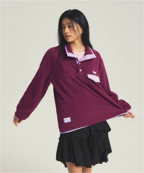SANRIO CHARACTERS Fleece Half-Zip (Pink)_SPFZG4TU02