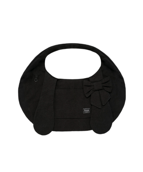 Bunny Ribbon Hobo Bag _ black