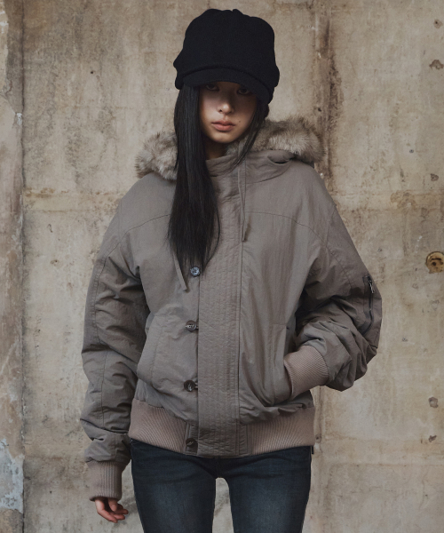 Lacey Bomber Jacket (Sand) — Main product photo