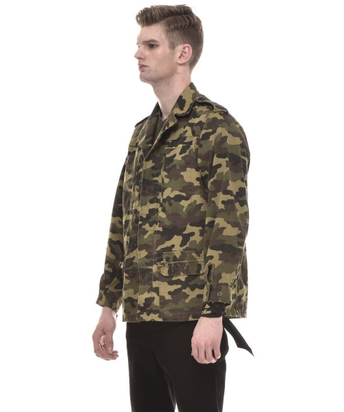 HONEY MOON EMBROIDERED COTTON TWILL FIELD JACKET CAMOUFLAGE