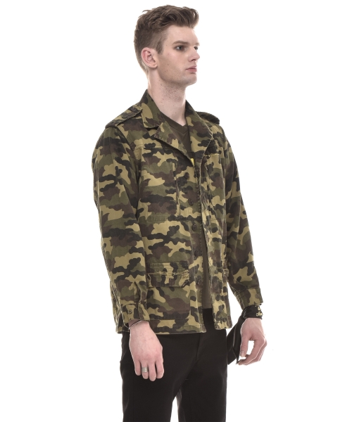 HONEY MOON EMBROIDERED COTTON TWILL FIELD JACKET CAMOUFLAGE