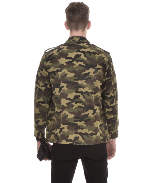 HONEY MOON EMBROIDERED COTTON TWILL FIELD JACKET CAMOUFLAGE