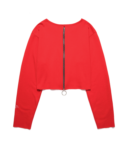 BACK ZIP LAYERED CROP SLEEVE (красная)