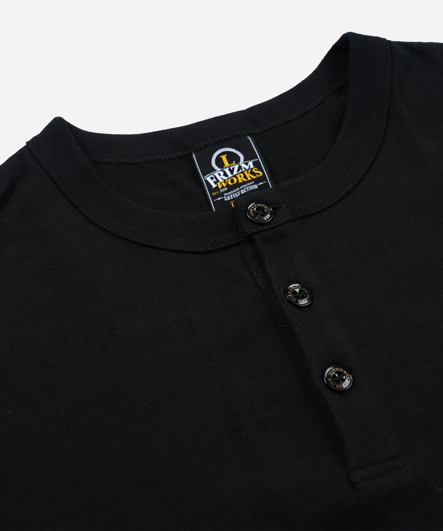 10S SOLID HENLEY NECK TEE _ BLACK