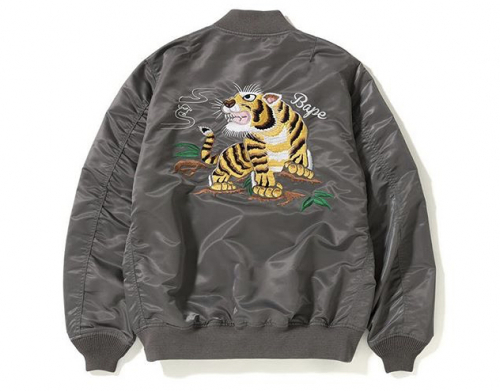 Bape tiger embroidery sale reversible light bomber