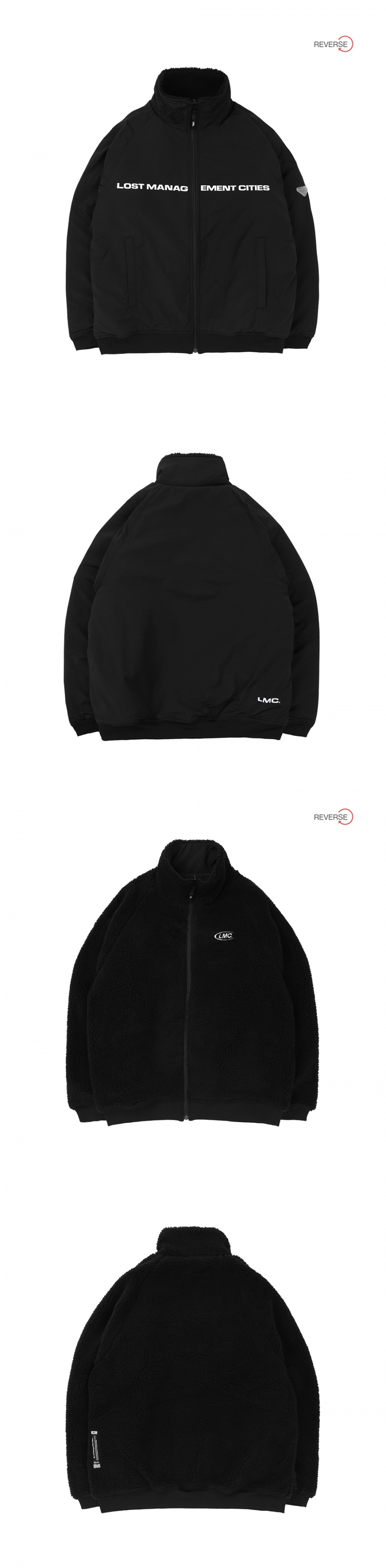 Lmc boa fleece reversible full zip jacket black sale