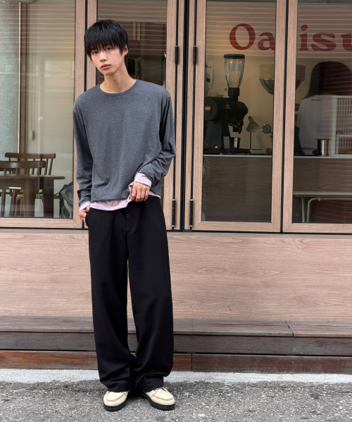 Wide Fit Slacks [Black] thumbnail 3
