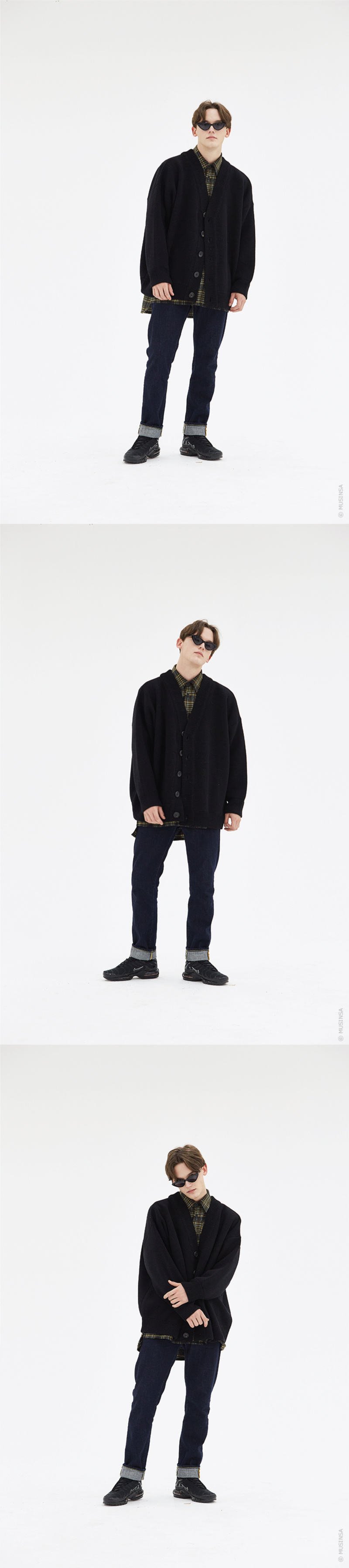 HEAVY OVERFIT CHECK SHIRT - 2 COLORS BLACK