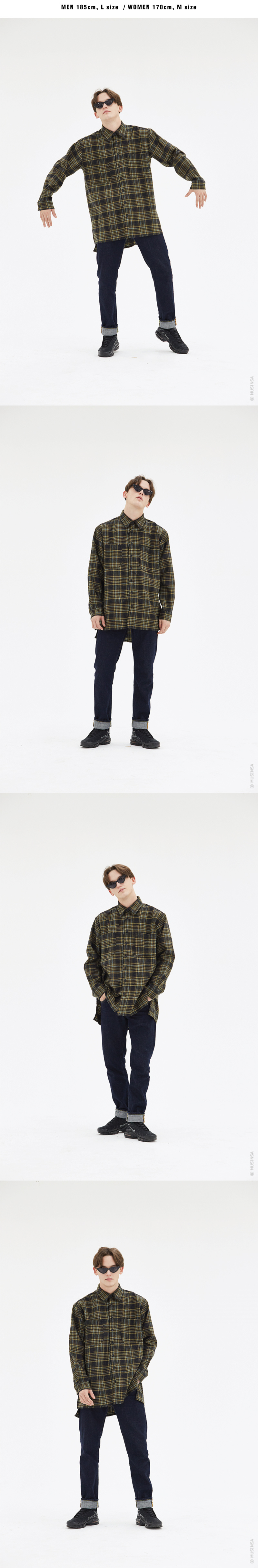 HEAVY OVERFIT CHECK SHIRT - 2 COLORS BLACK