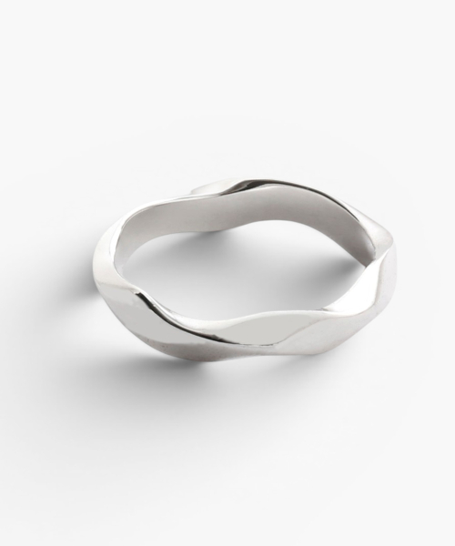 [Silver 925] SVR-S605 Twist Daily Silver Friendship Couple Ring thumbnail 2
