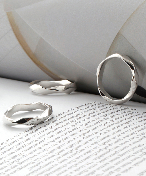 [Silver 925] SVR-S605 Twist Daily Silver Friendship Couple Ring thumbnail 4