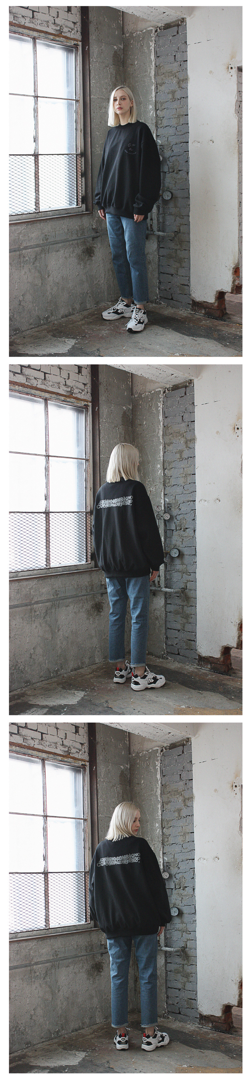 MTM CPN LOGO EMBROIDERY SWEATSHIRT - 5 COLORS BLACK