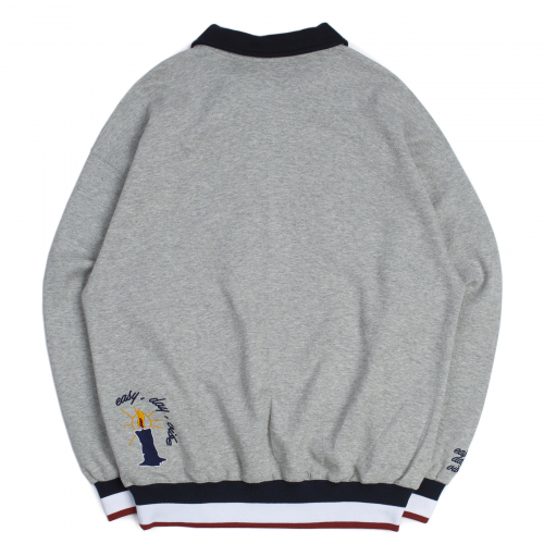 로맨틱크라운(ROMANTIC CROWN) E.D.V Collar Crew Neck_Grey - 사이즈 & 후기 | 무신사