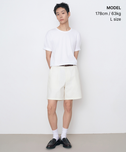 MUSINSA STANDARD MUSINSA STANDARD リラックスフィット クルーネックTシャツ [ホワイト] 画像 2