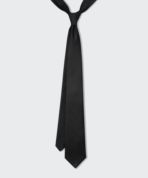 Silk Solid Tie [Black] thumbnail 3