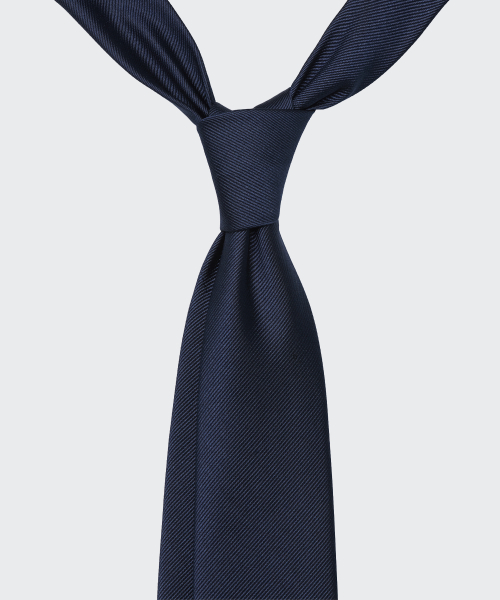 Silk Solid Tie [Navy] thumbnail 4