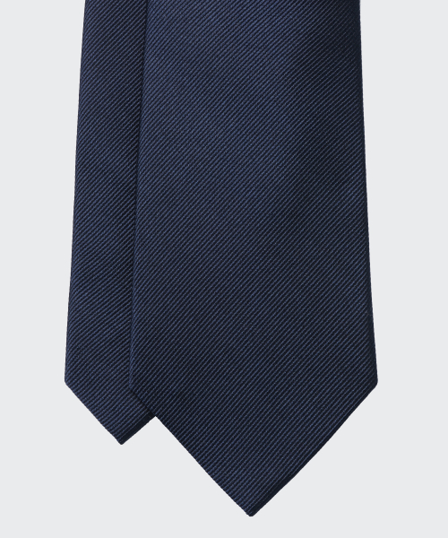 Silk Solid Tie [Navy] thumbnail 5