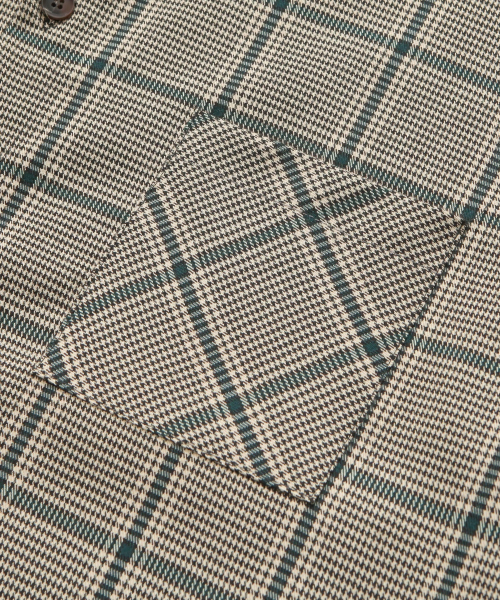 Hound Tooth Check Shirts Khaki HSSS2207