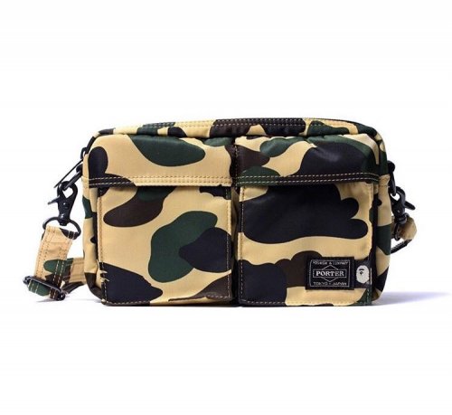 bape 1st camo shoulder bolsa