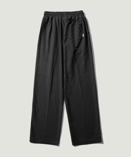 linen banding pants [regular_fit]_black