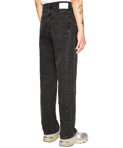 Джинсы stonewash с боковыми вырезами (BLACK)