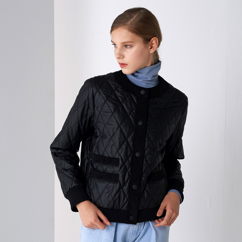ROUND-NECK QUILTING JUMPER черный