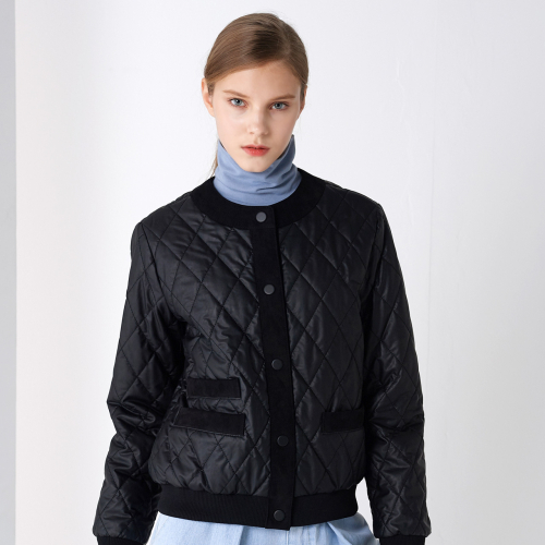 ROUND-NECK QUILTING JUMPER черный
