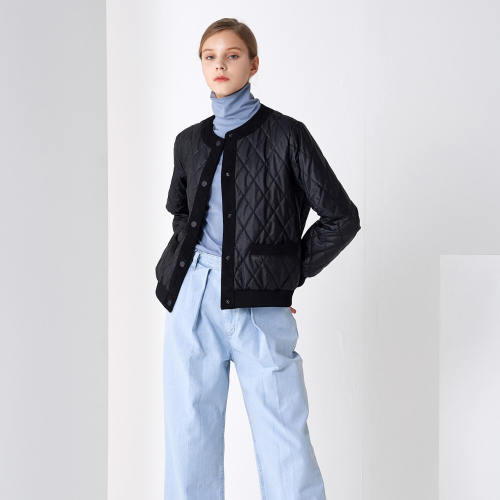 ROUND-NECK QUILTING JUMPER черный