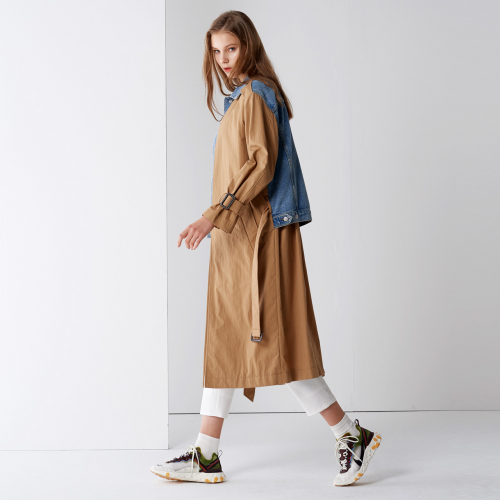 DENIM MIX TRENCH COAT бежевые