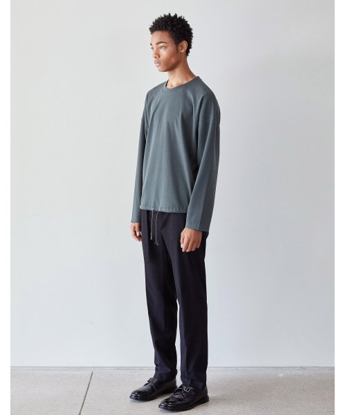 Шерстяные брюки с ремнем Carrot Fit (Black)