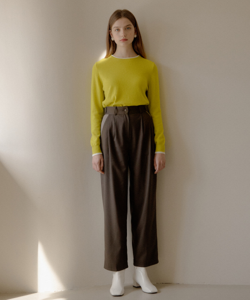 COLOR BLOCK PANTS_хаки