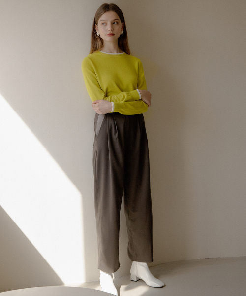 COLOR BLOCK PANTS_хаки