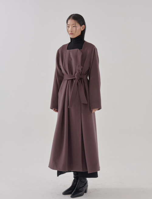 Пальто-платье дурумаги (Durumagi one piece coat-Deep brown)