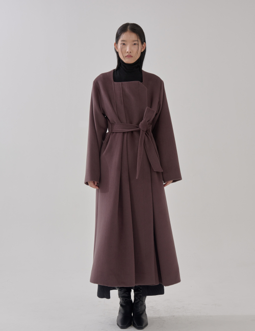 Пальто-платье дурумаги (Durumagi one piece coat-Deep brown)