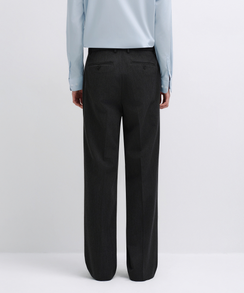 Wide Hidden Banding Slacks [Charcoal Gray] thumbnail 5