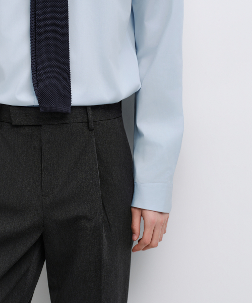 Wide Hidden Banding Slacks [Charcoal Gray] thumbnail 8