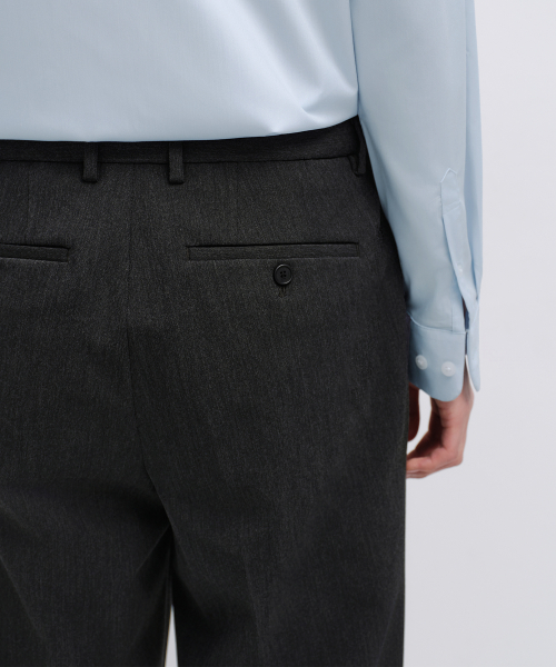 Wide Hidden Banding Slacks [Charcoal Gray] thumbnail 9