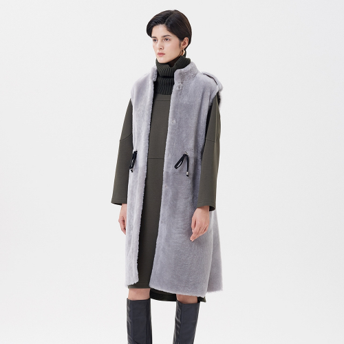 MERINO REAL MUSTANG LONG VEST серый