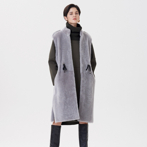 MERINO REAL MUSTANG LONG VEST серый