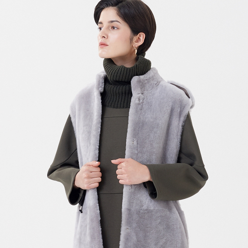 MERINO REAL MUSTANG LONG VEST серый