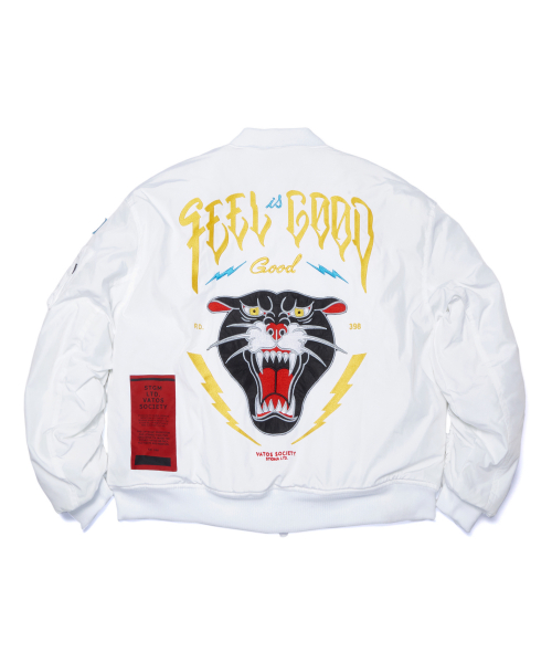 스티그마(STIGMA) BLACK PANTHER OVERSIZED MA-1 JACKET WHITE - 사이즈 & 후기 | 무신사