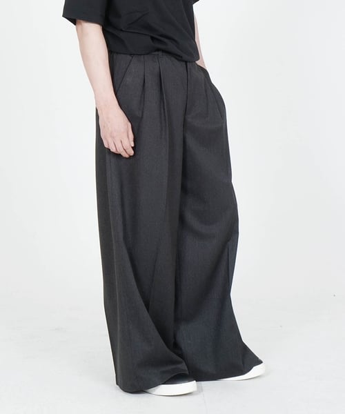Длинные широкие брюки MRP039 с двумя складками (Charcoal)