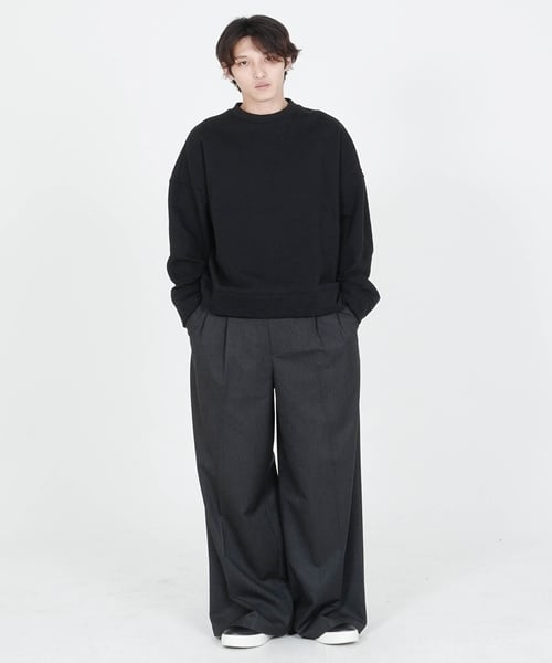 Длинные широкие брюки MRP039 с двумя складками (Charcoal)