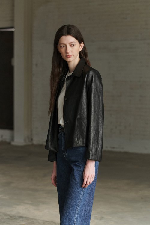 Leather Short Jacket (black)