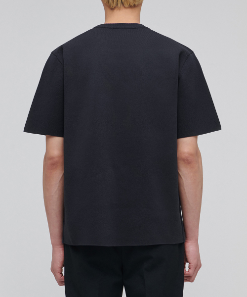 Вязаный топ с коротким рукавом и круглым вырезом [Black]