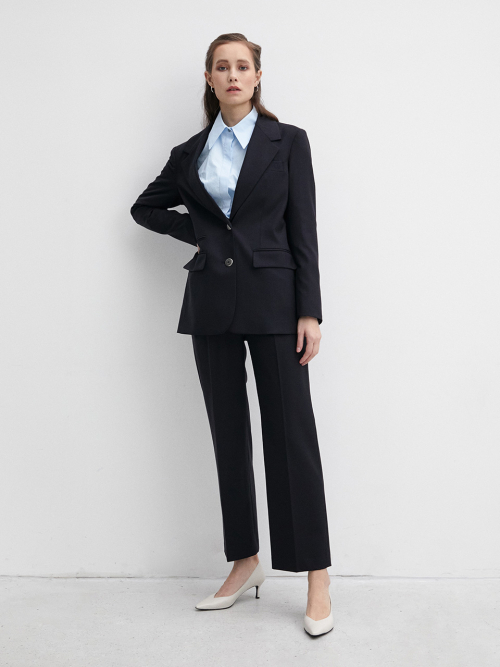 Прямые шерстяные брюки 003 Gentra Wool Navy