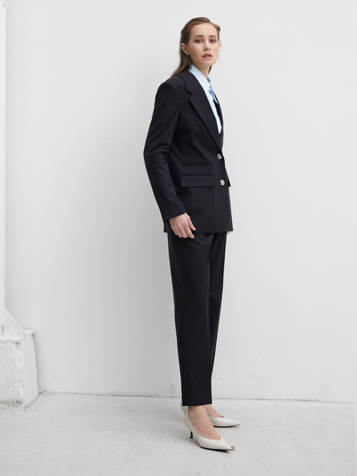 Прямые шерстяные брюки 003 Gentra Wool Navy
