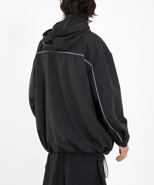 Худи-куртка оверсайз MRO010 из полиэстера (Black)